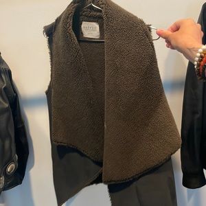 Velvet by Graham & Spencer brown shearling faux suede vest